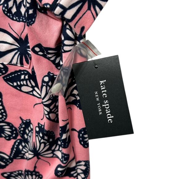 Kate Spade Butterfly Print 2 Pc Pajama Set NWT Women's Sz S/M Pink Colorful Chic - Picture 4 of 9